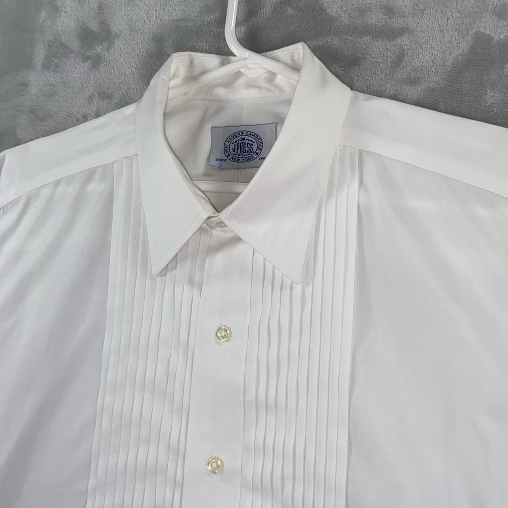 J. Press Dress Shirt Mens 15.5 / 33 Tuxedo Button Up French Cuffs White USA Made